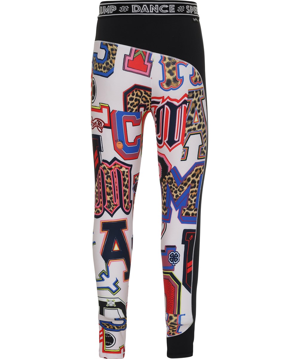 Olympia - Typo - Sportsleggings med bogstav print