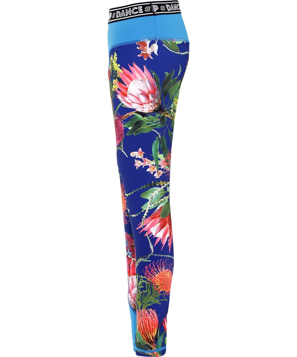 Olympia - Wild Flowers - Blomstrede blå sports leggings