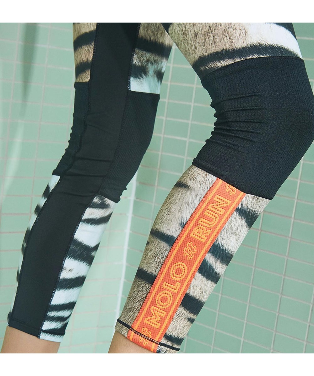 Olympia - Wild Tiger - Tiger sports leggings sorte knæ