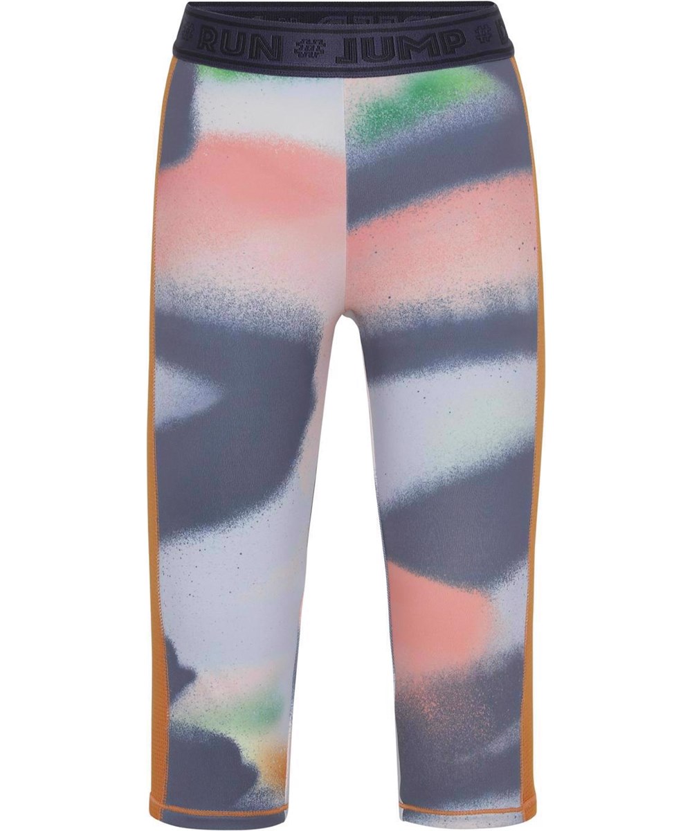 Orlaith - Faded Spray - Mellemlange sportsleggings med sprayprint