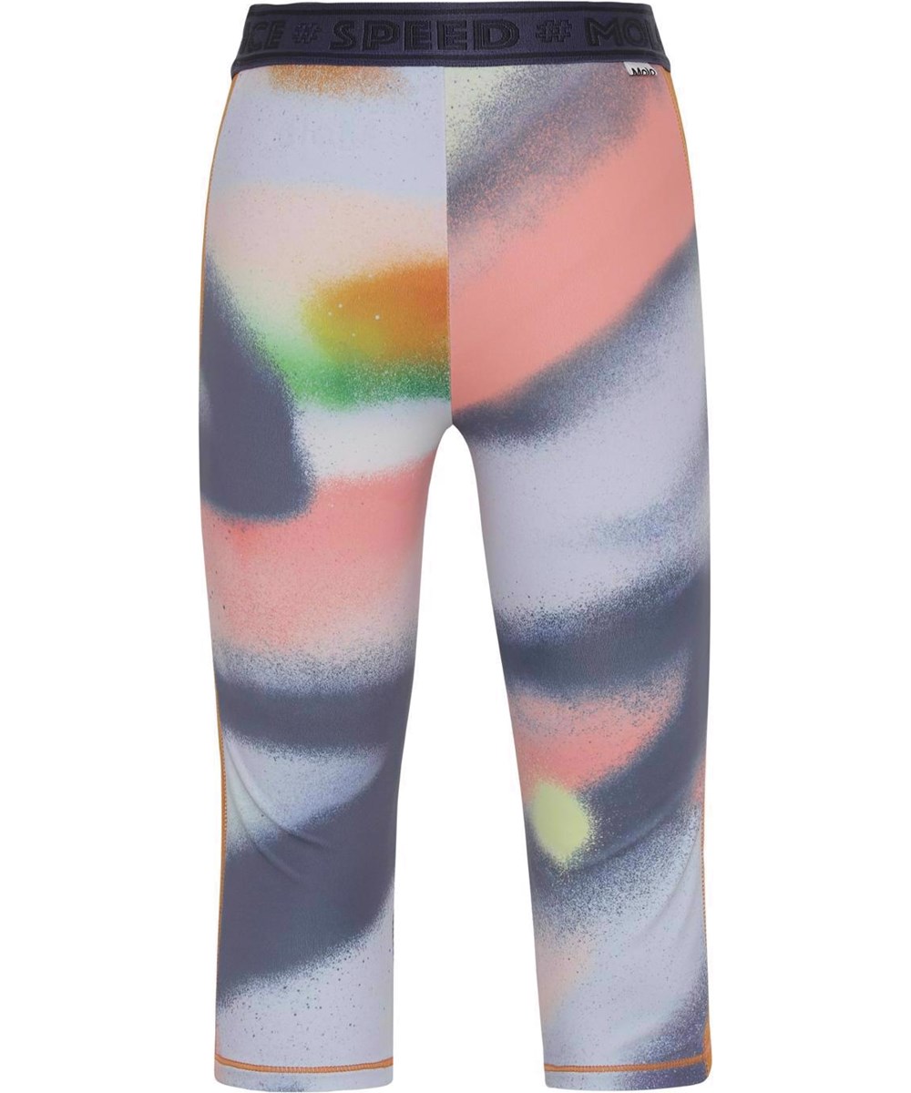 Orlaith - Faded Spray - Mellemlange sportsleggings med sprayprint