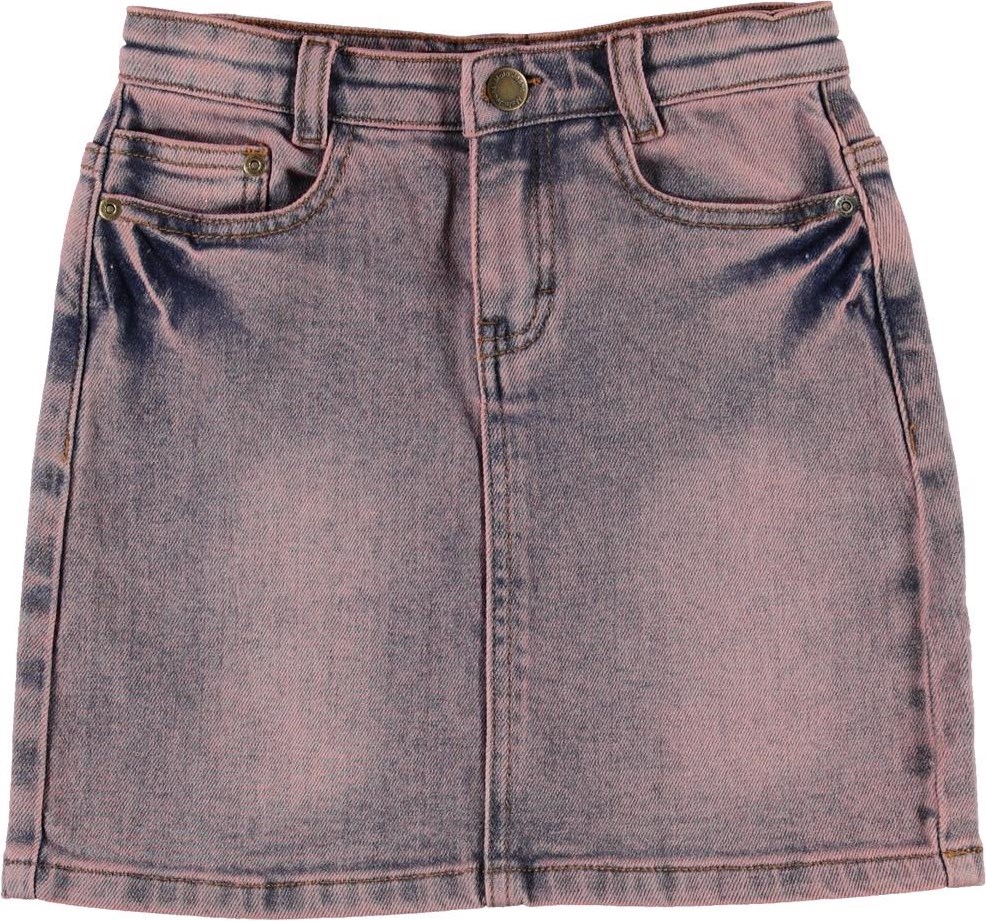 Babette - Hyper Wash Denim - Denim nederdel med pink farve