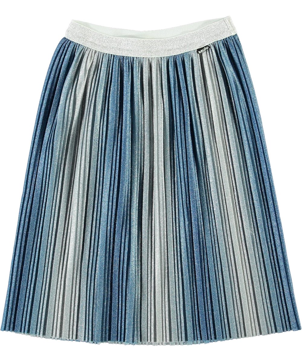 Bailini - French Blue - Pliseret blå og sølv glimmer nederdel
