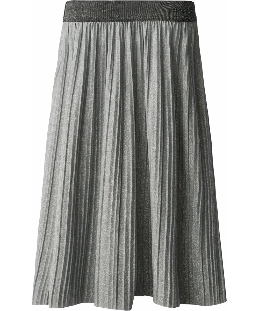 Bailini - Grey Flannel - Plisseret nederdel i grå glimmer til børn. 
