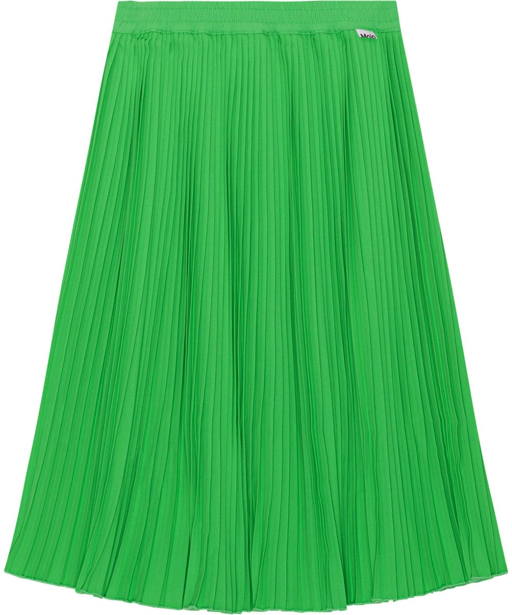Becka - Classic Green - Grøn plisseret nederdel