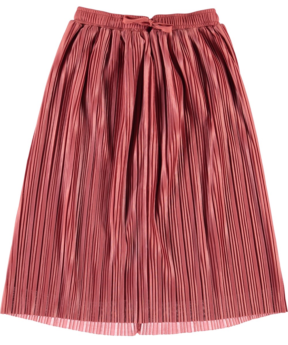 Becky - Faded Rose - Rosa pliseret midi nederdel