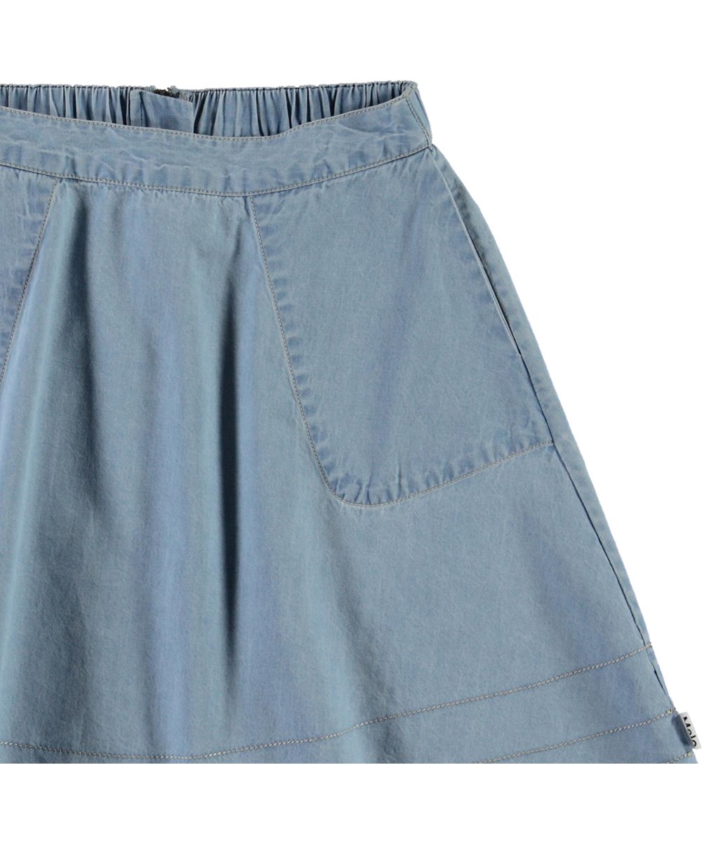 Bel - Summer Wash Indigo - Lyseblå denim nederdel