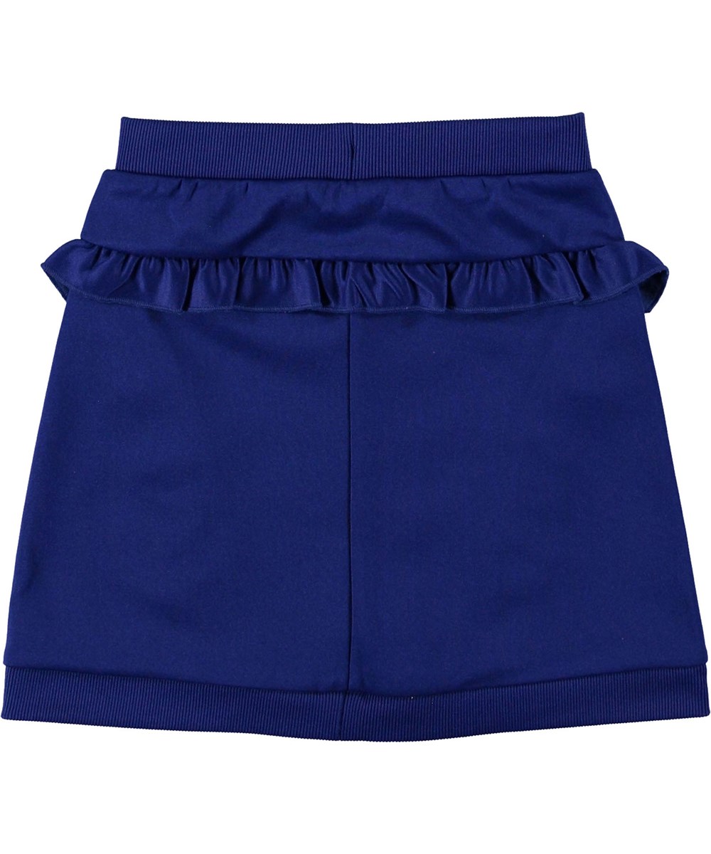 Beverly - Lapis Blue - Blå nederdel med flæser. 