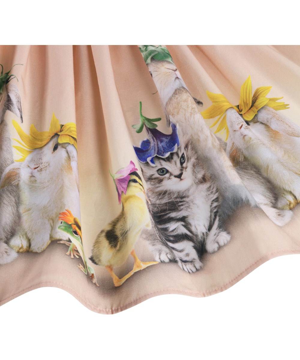 Brenda - Photobooth - Lyserød nederdel i økologisk bomuld med elastik i taljen til børn