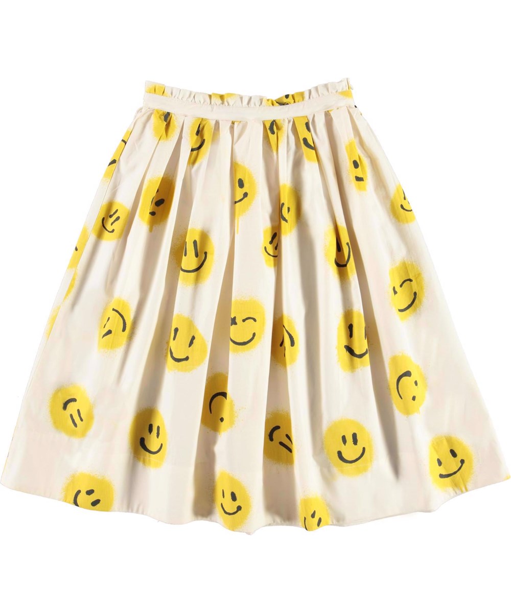 Brisa - Happy Together - Hvid lang nederdel med print af emojis
