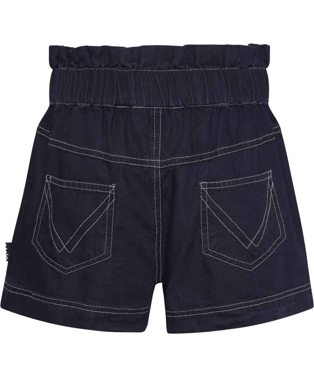 Adara - Dark Indigo - Mørkeblå højtaljede denim shorts