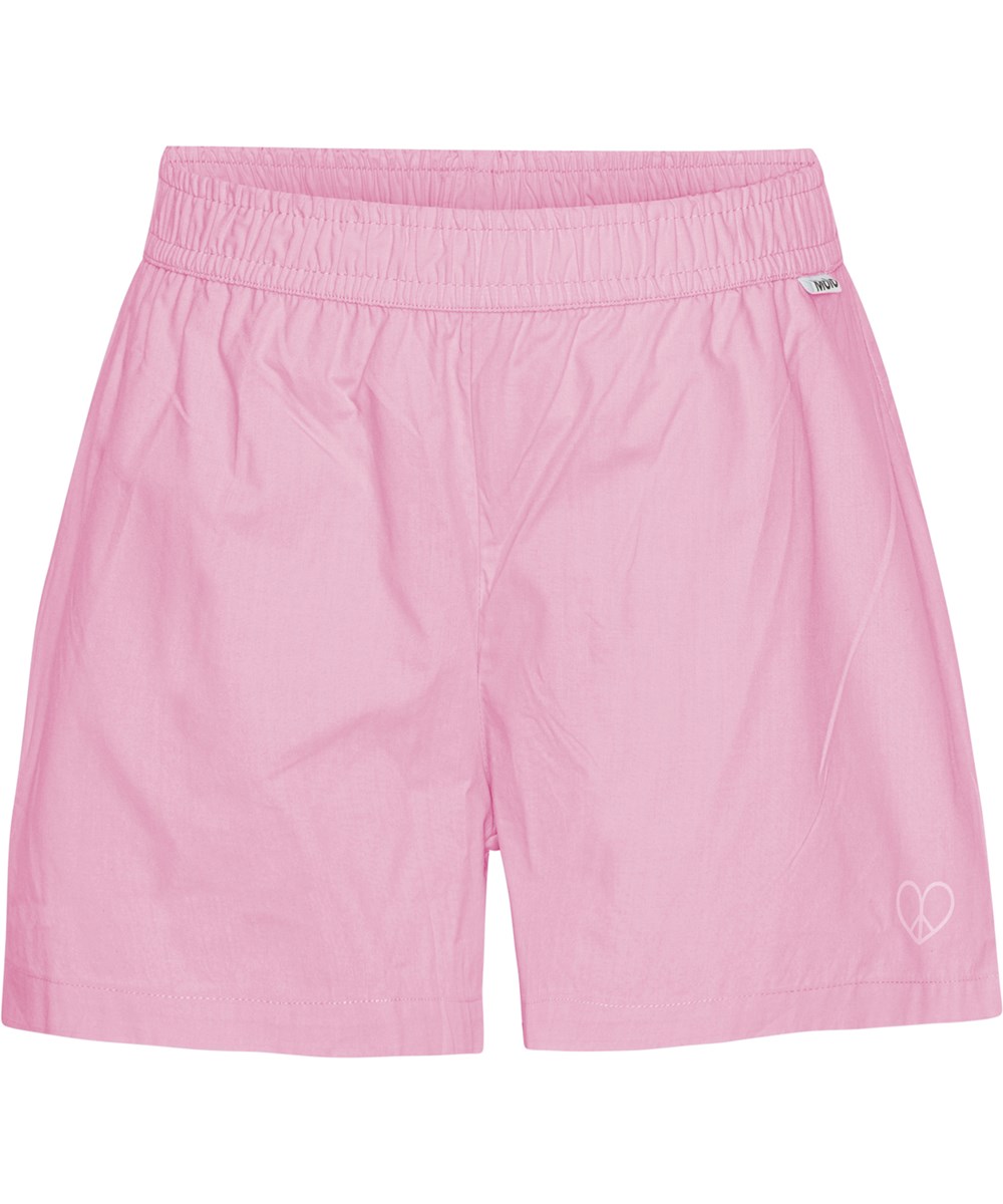 Air - Sunset Pink - Lyserøde shorts i økologisk bomuld med hjerte peacetegn