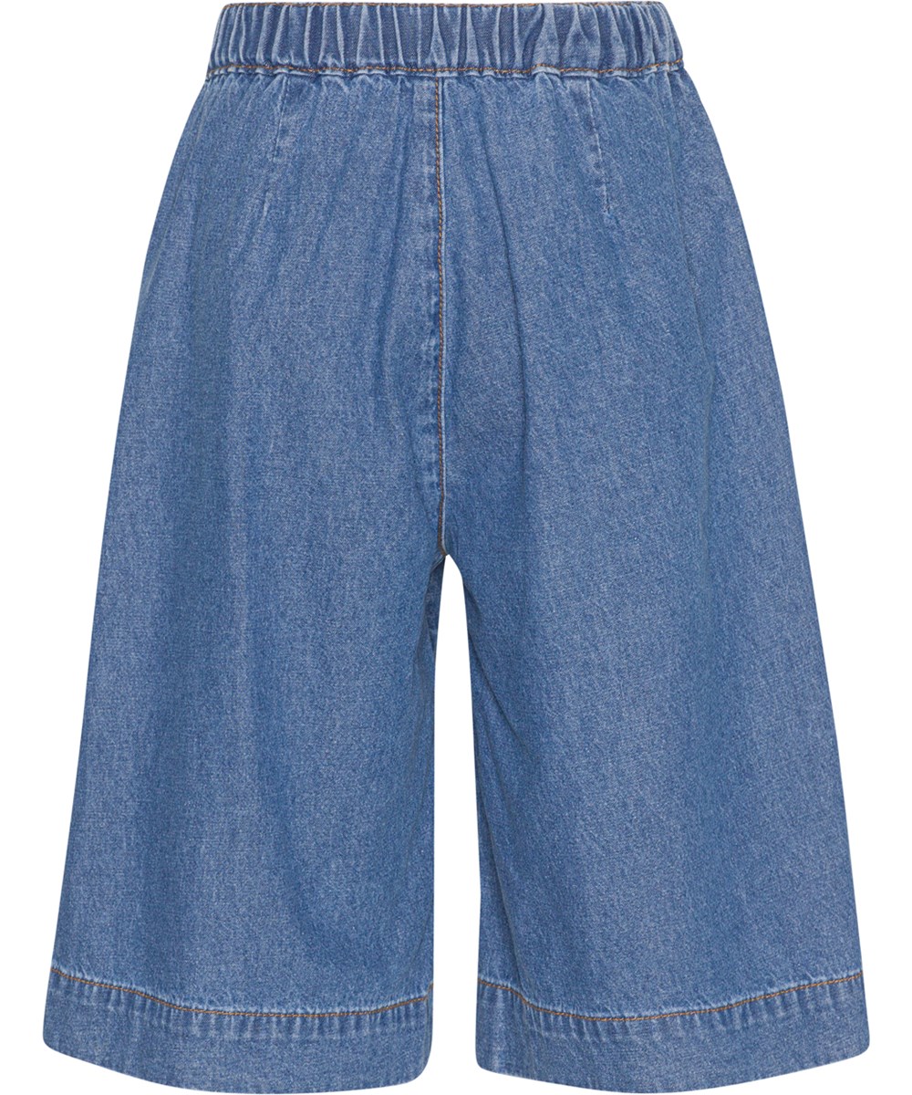 Alenna - Washed Chambrey - Knælange denimshorts med læg