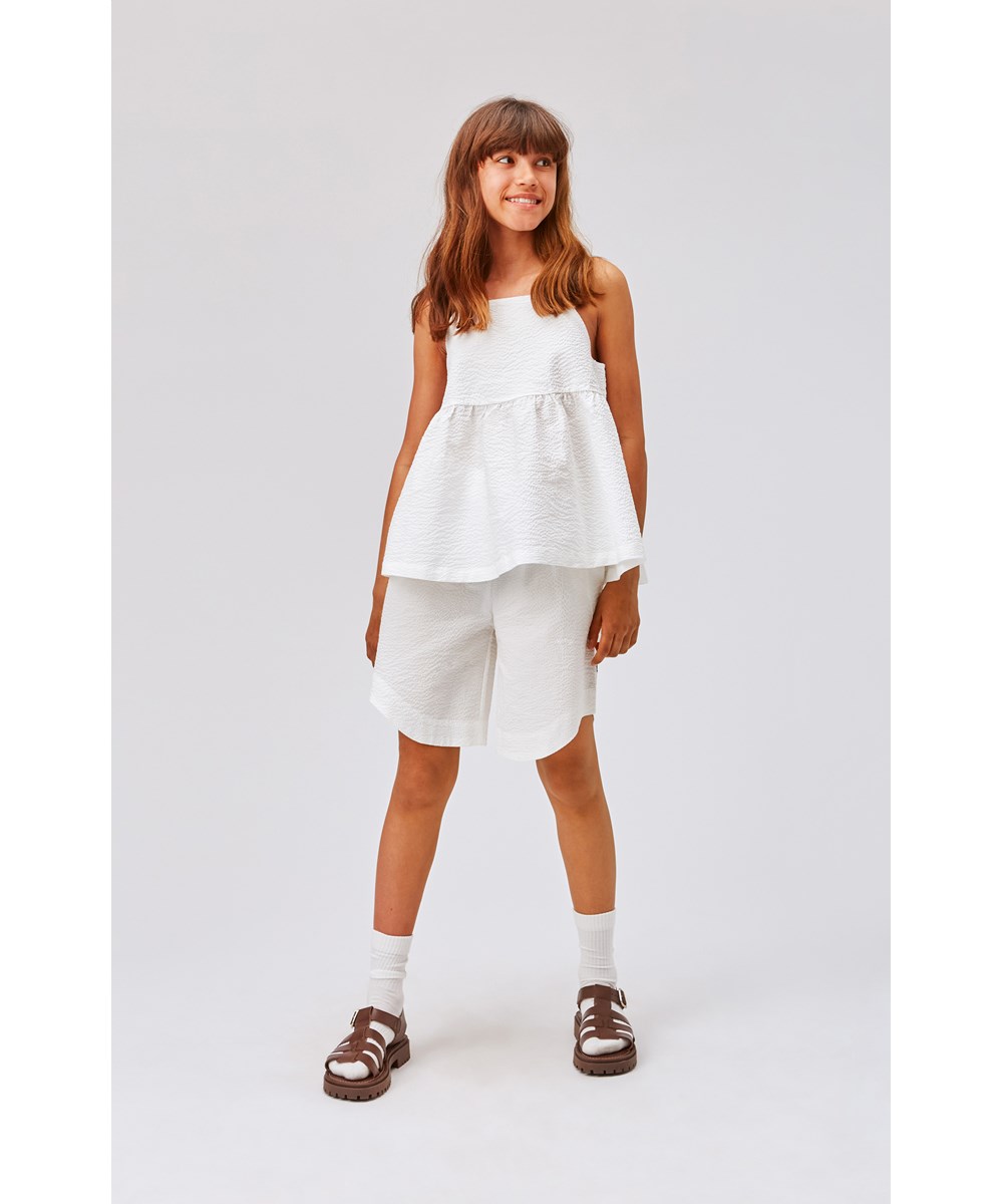 Alice - White - Hvide højtaljede shorts