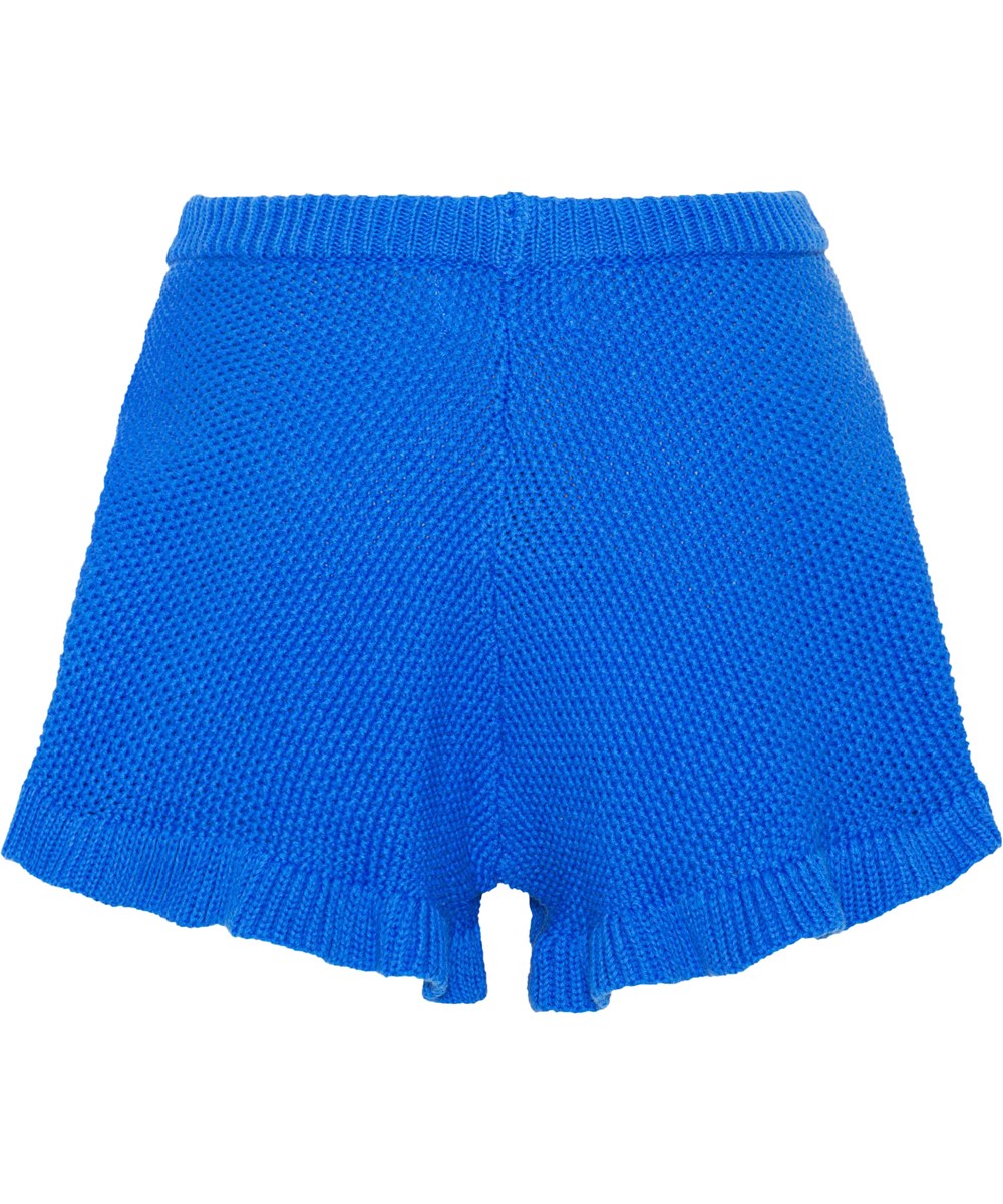 Aline - Retro Blue - Blå hæklet bomulds shorts