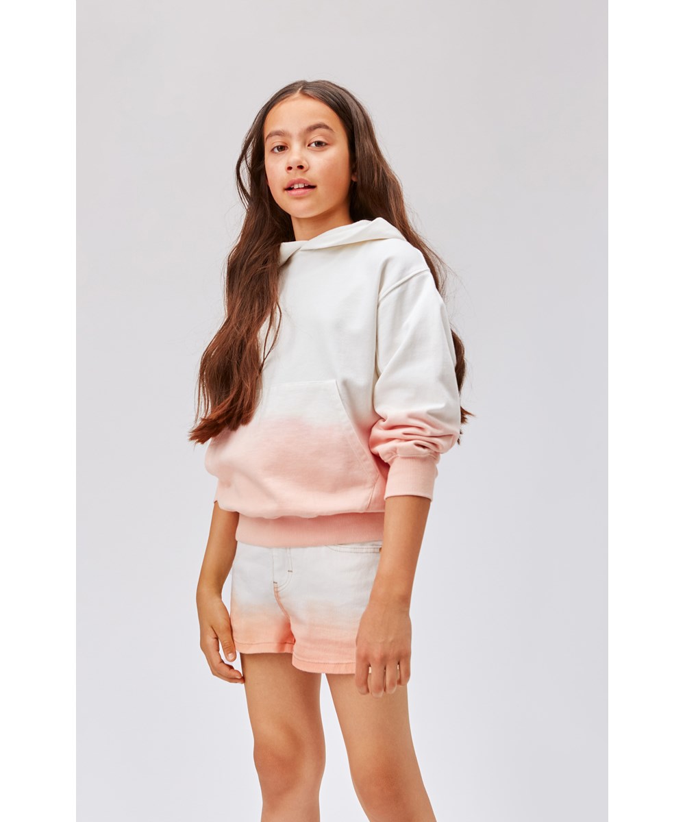 Alisha - Powder - Hvide og lyserøde denimshorts