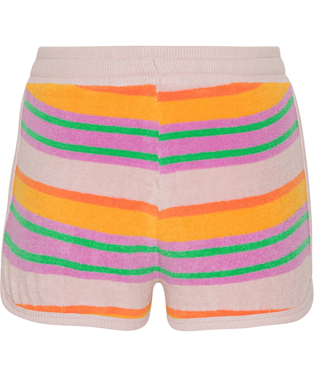 Aliya - Happy Stripe - Lyserøde stribede frotté shorts