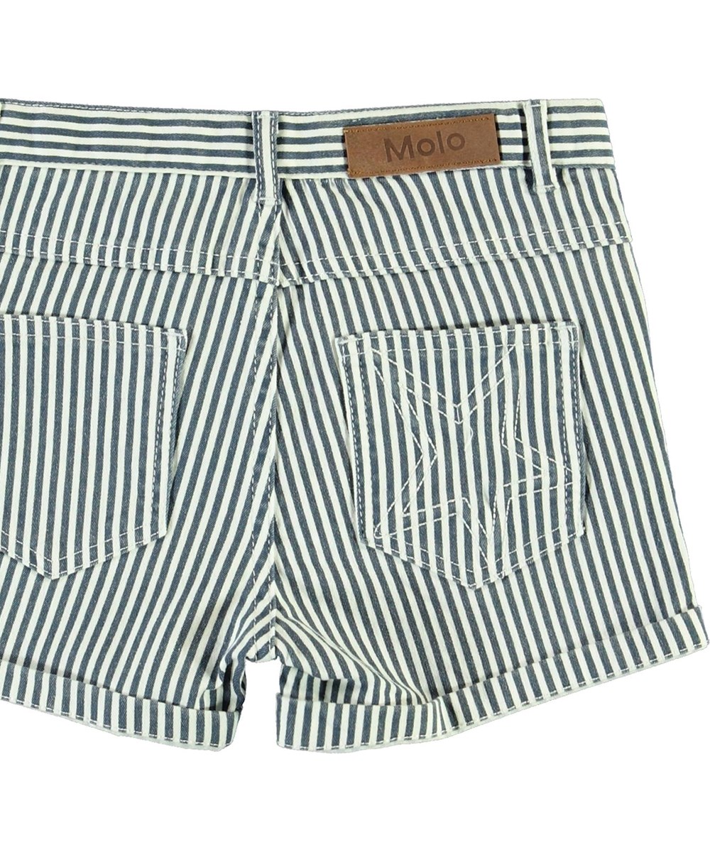 Audrey - Eclipse Stripe - Korte stribede blå og hvide shorts