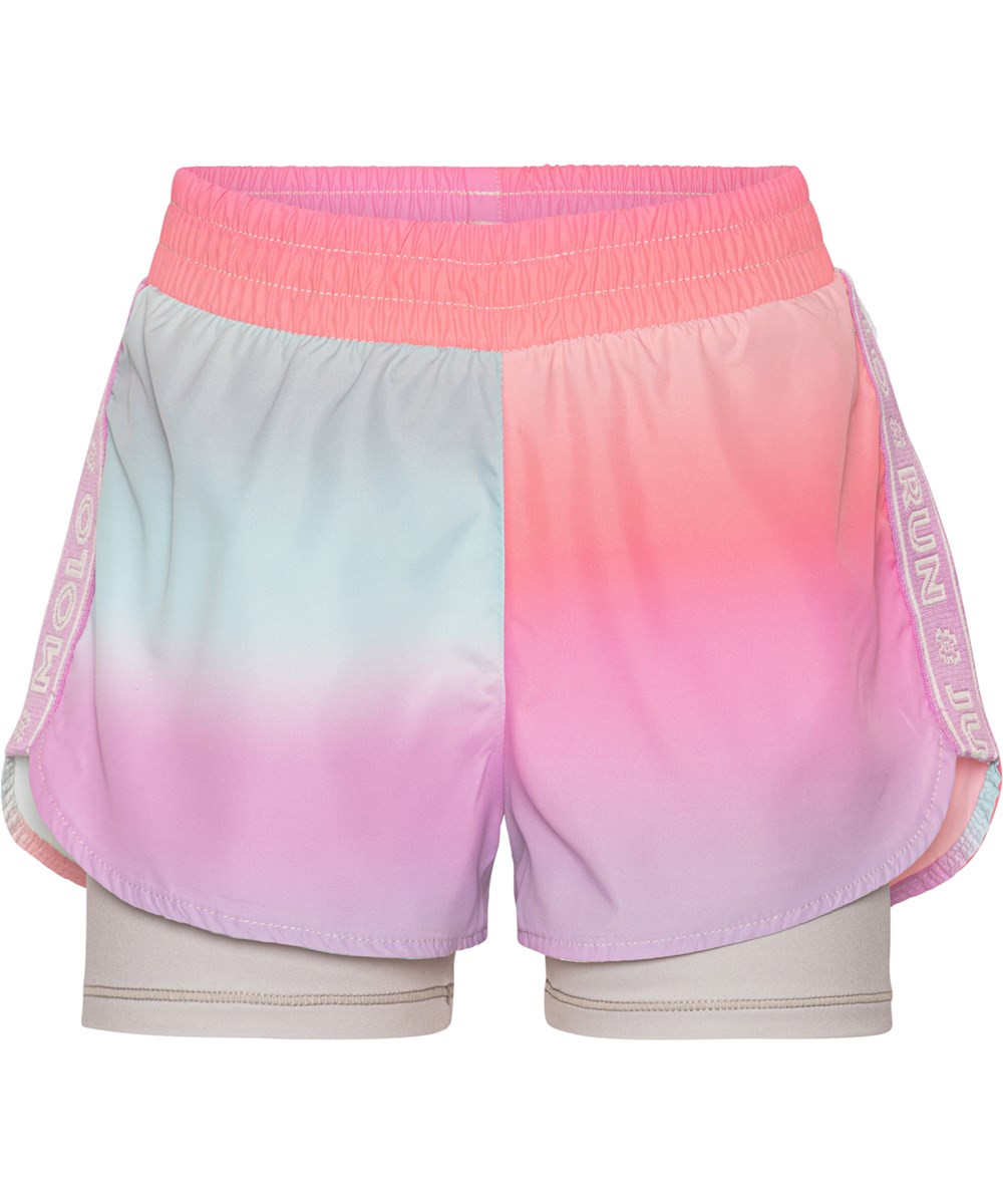 Omari - Misty Stripe - Todelte sportsshorts i pastel farver
