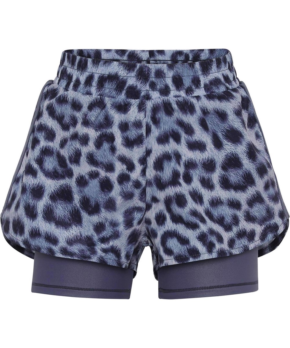 Omari - Sporty Leo - Blå todelt sportshorts leopardmønster