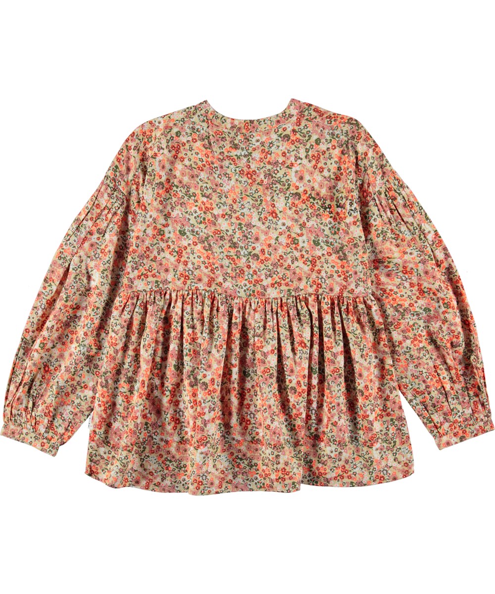 Raluca - Meadow - Blomstret skjortebluse med store ærmer