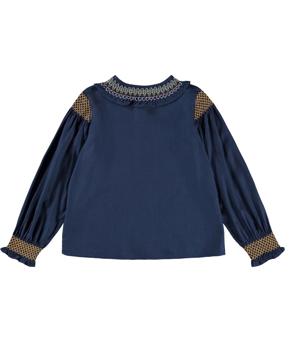 Raula - Galaxy Blue - Mørkeblå skjorte i viskose til børn. 