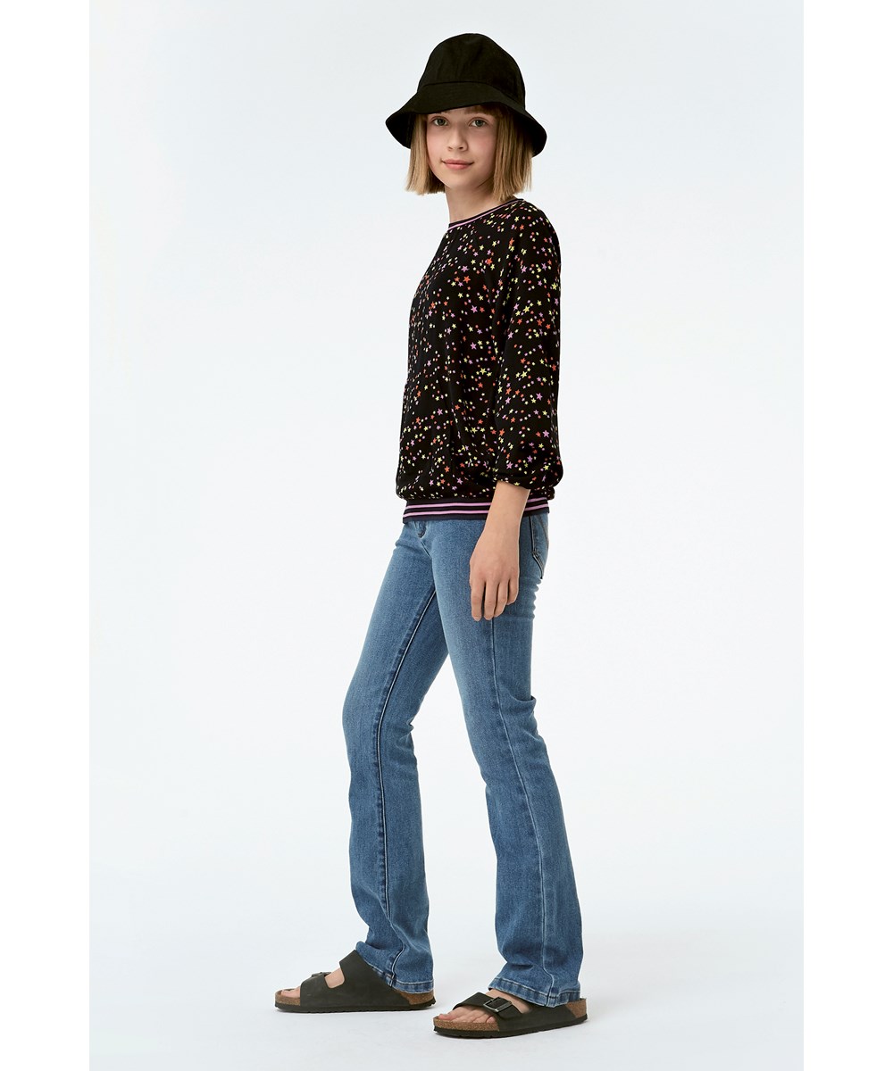 Romana - Starry Sky - Sort bluse med stjerne print