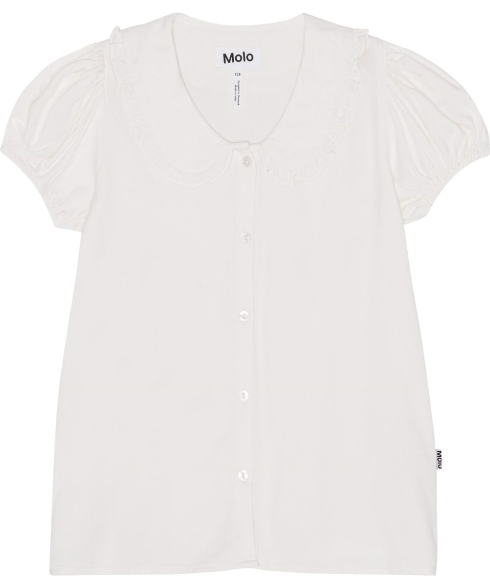Rosabella - Sea Shell - Hvid skjorte t-shirt med elegant krave