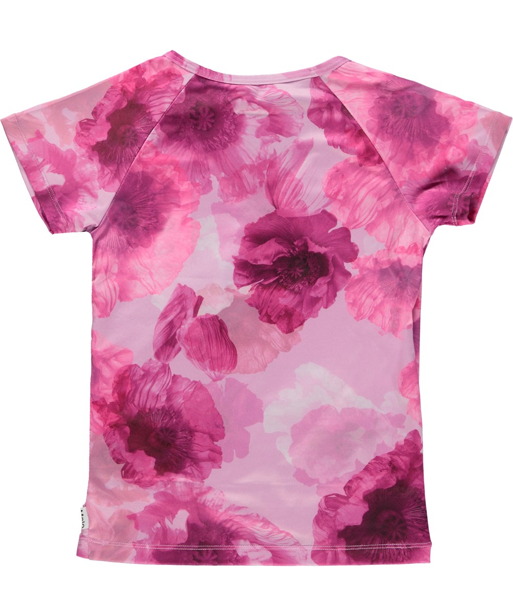 Oaklee - Dreamy Poppies - Sports wrap t-shirt med blomster print