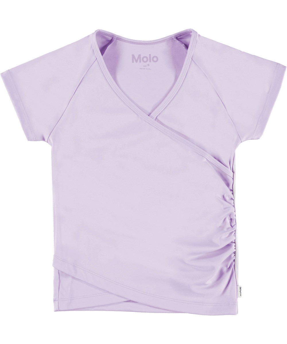 Oaklee - Frozen Lilac - slå om træningsbluse i lyselilla