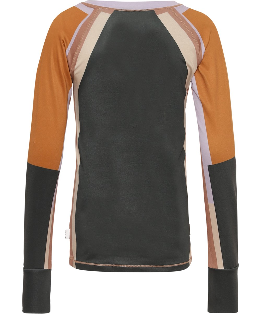 Odelia - Sporty Block - langærmet sportsbluse med farvede paneler