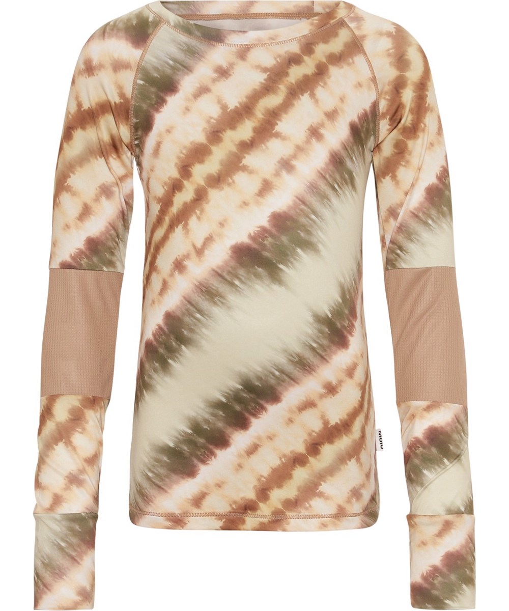 Odelia - Tie Dye Diagonal - langærmet sportsbluse med tie-dye print