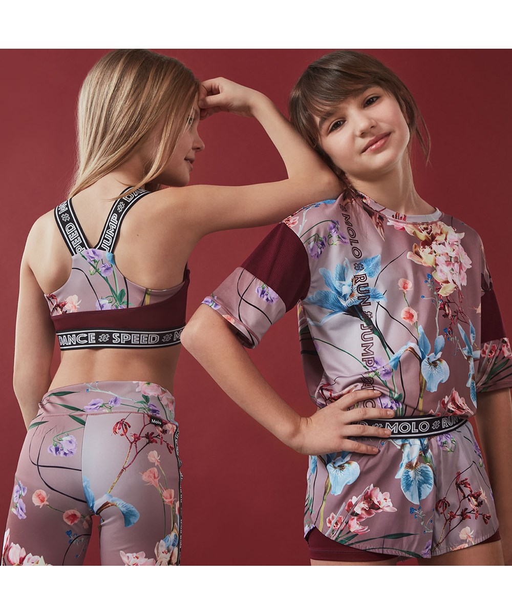 Olivia - Motion Flowers - Sports top med blomster print