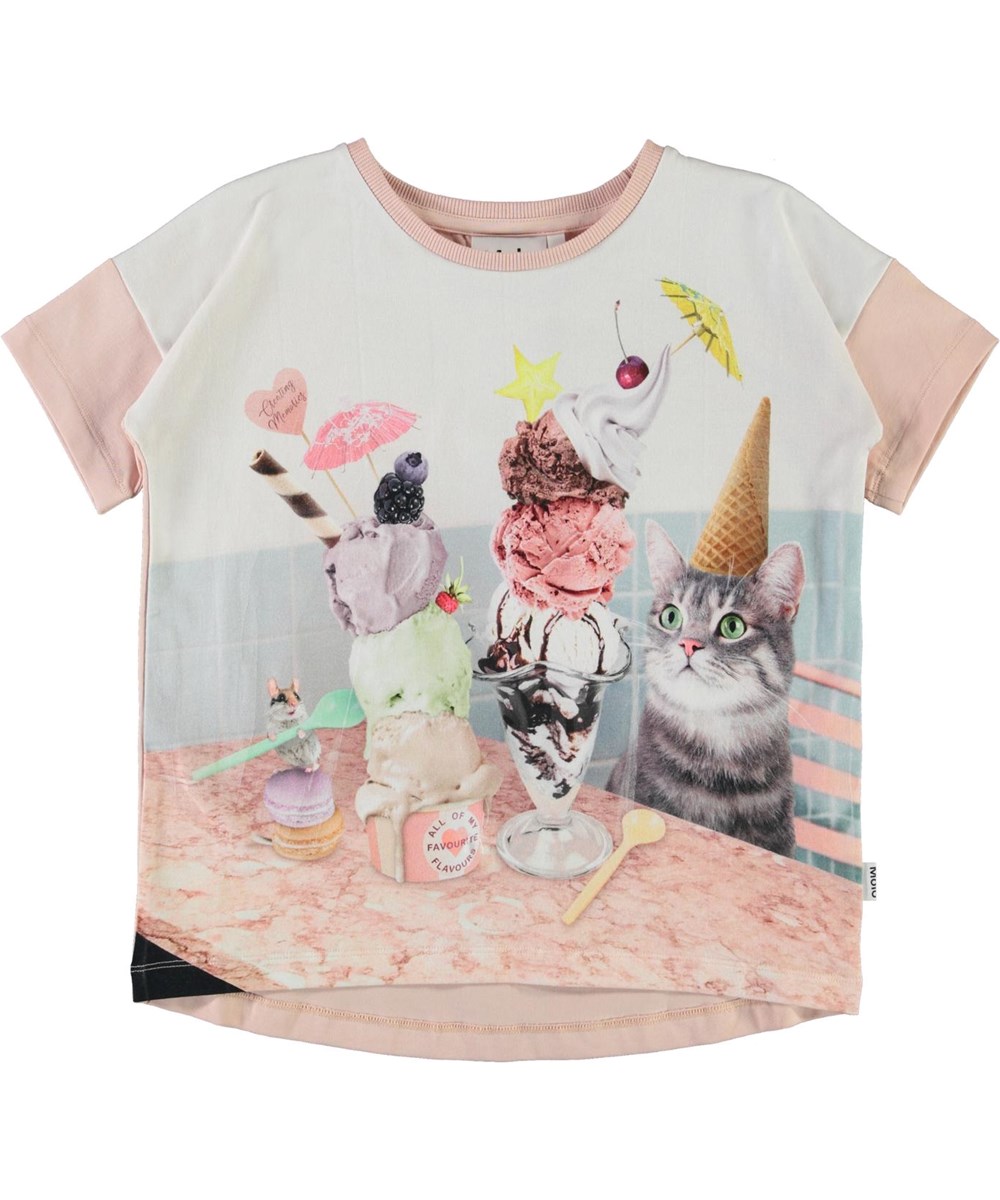 Raeesa - Fav Flavours - Økologisk t-shirt med isvaffel og kat