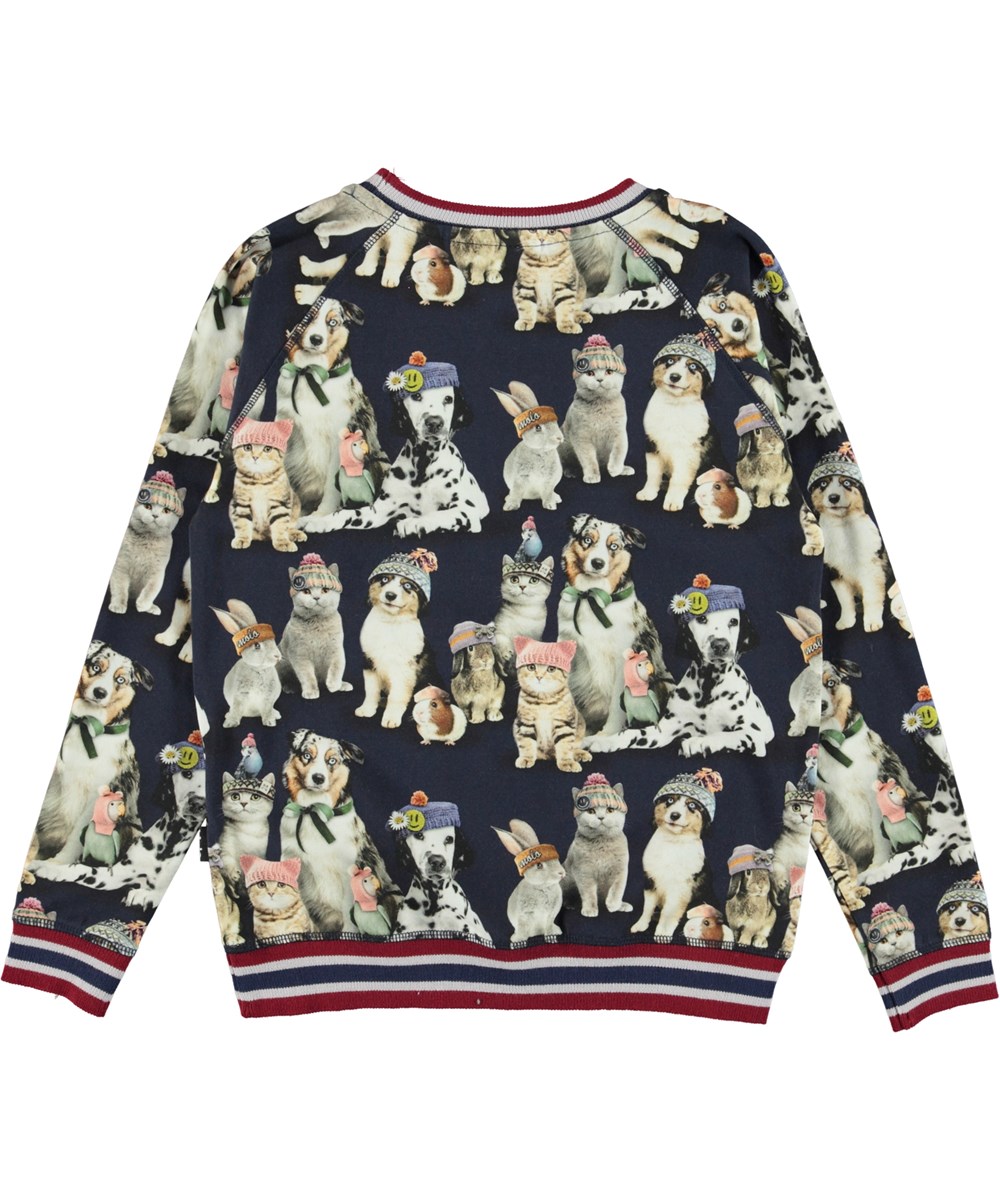 Raewyn - Snow Ready - Økologisk blå bluse med dyre print