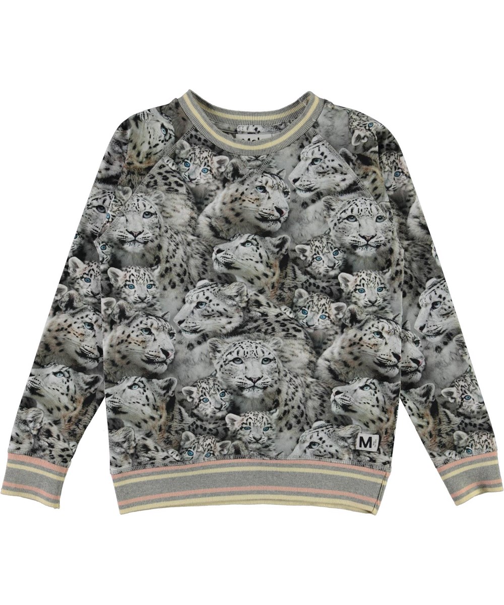 Raewyn - Winter Leopards - Økologisk bluse med print af sneleoparder