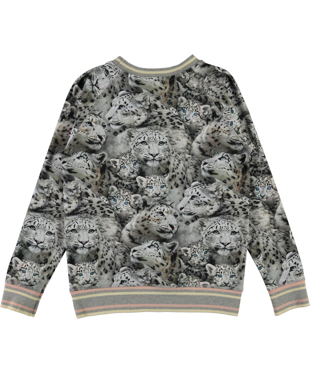 Raewyn - Winter Leopards - Økologisk bluse med print af sneleoparder