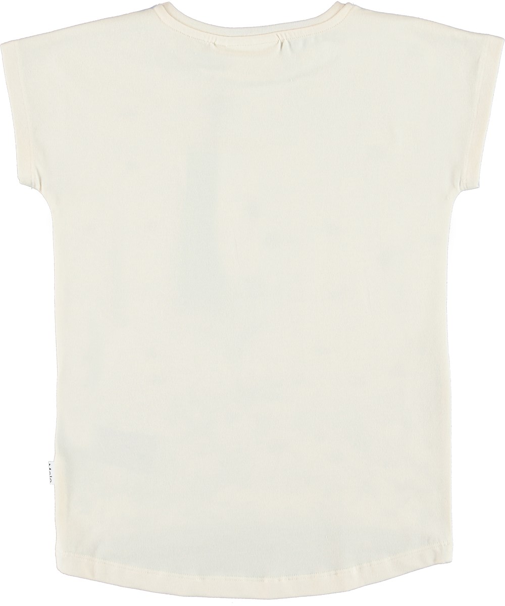 Ragnhilde - Flower For You - Økologisk t-shirt med print af blomster og hund