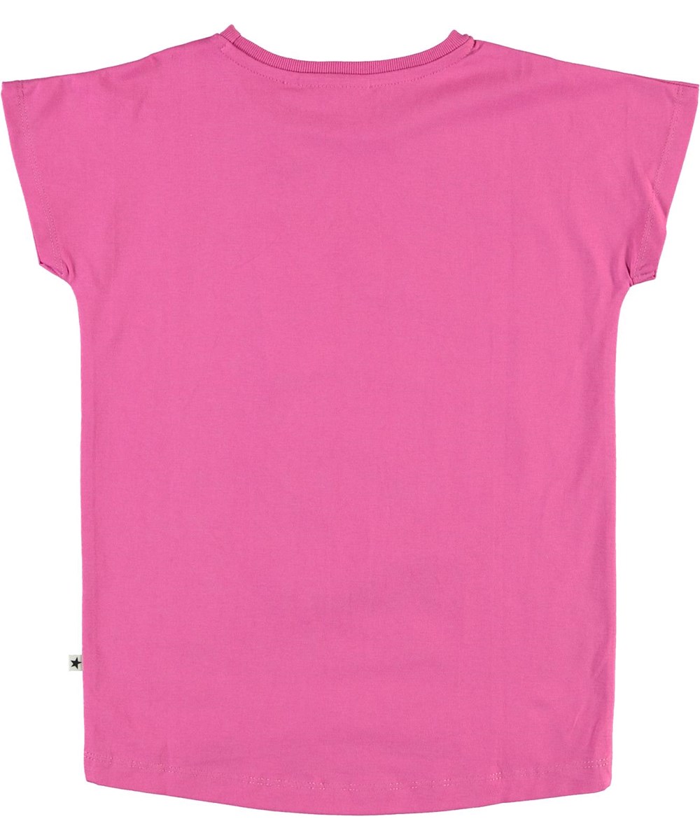 Ragnhilde - Hawaii Flower - Økologisk pink t-shirt med blomsterkrans