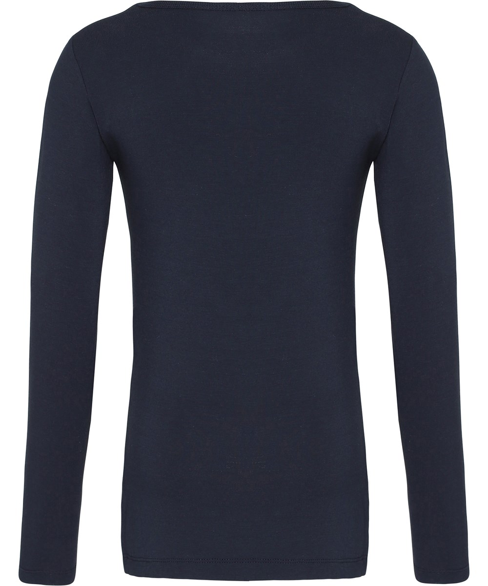 Ramona - Dark Navy - Mørkeblå jersey bluse