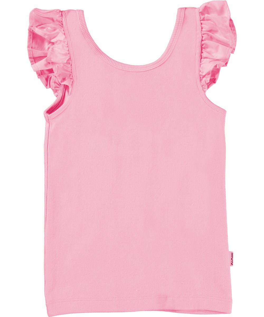 Ranja - Sunset Pink - Tanktop i pink med flæser