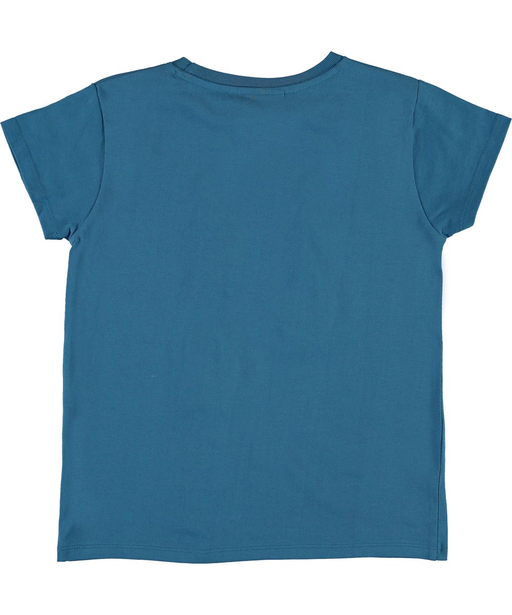 Ranva - Jump For Joy - Økologisk blå t-shirt med hest