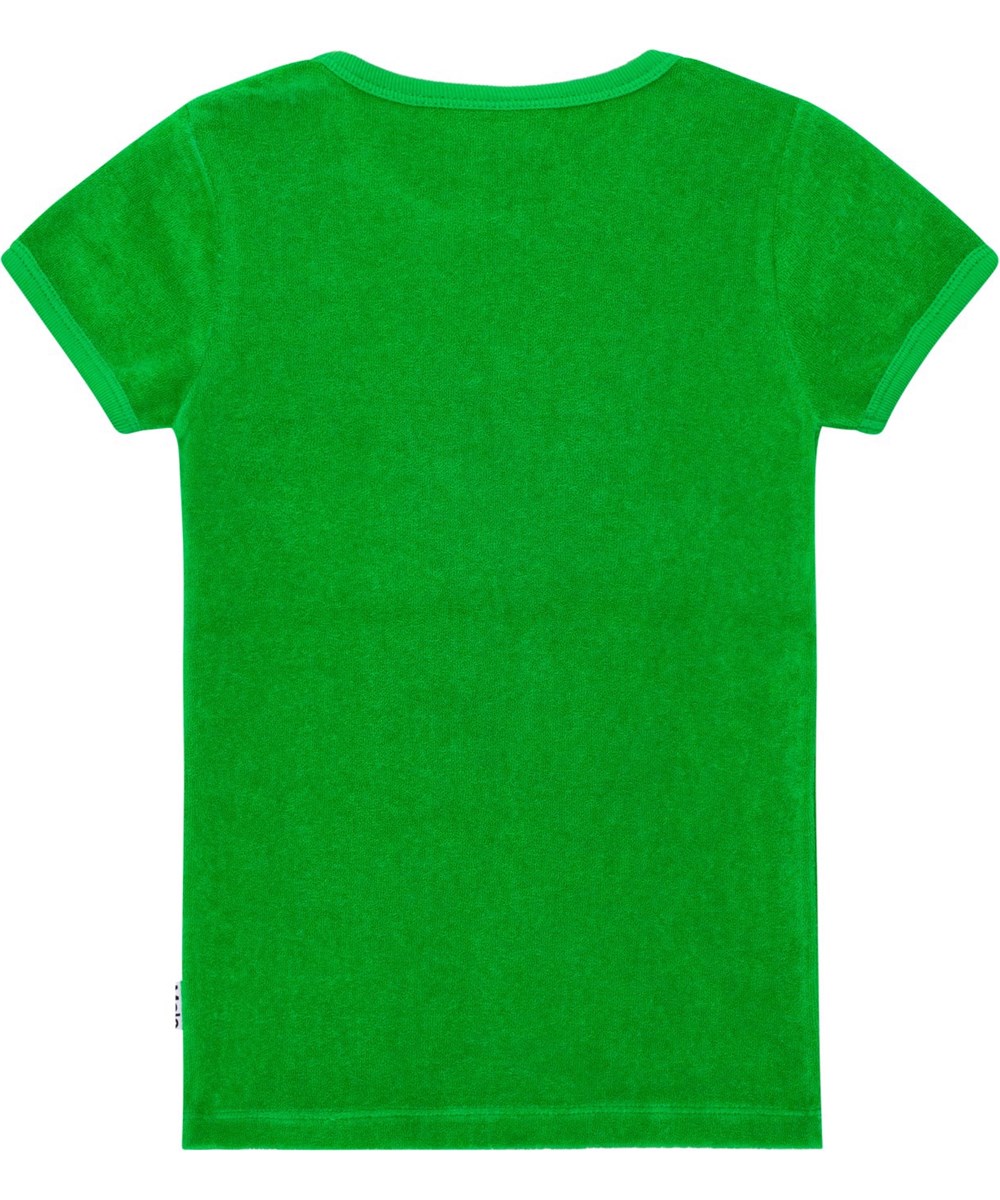 Raquel - Classic Green - Tætsiddende grøn t-shirt i bomuldsfrotté