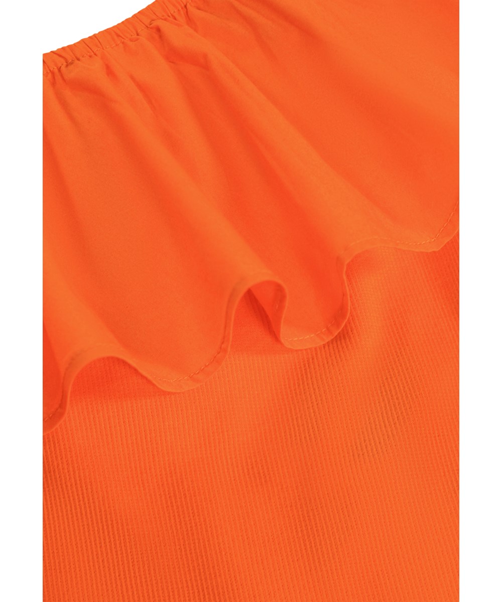 Rebecca - Love - Rød one-shoulder top i økologisk bomuld til børn