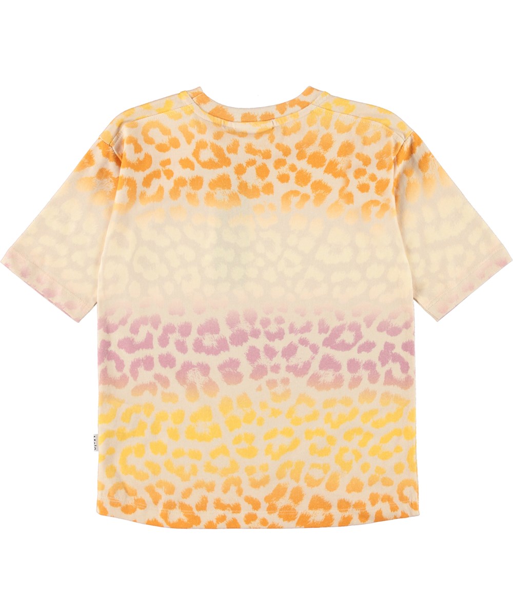 Reen - Starlight Jaguar - Økologisk leopard t-shirt i orange og lilla