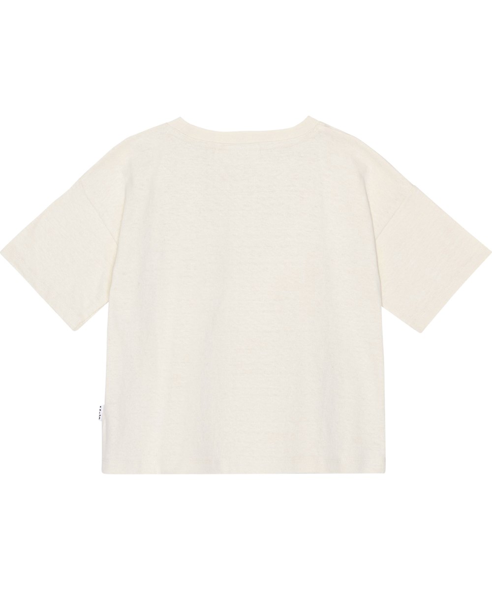 Reinette - Vintage Tennis - Hvid kortærmet t-shirt i  bomuld med et fint tennisprint på brystet