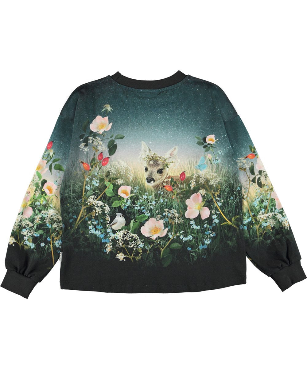 Reniza - Star Gazers - Økologisk  bluse med print kaniner og blomster