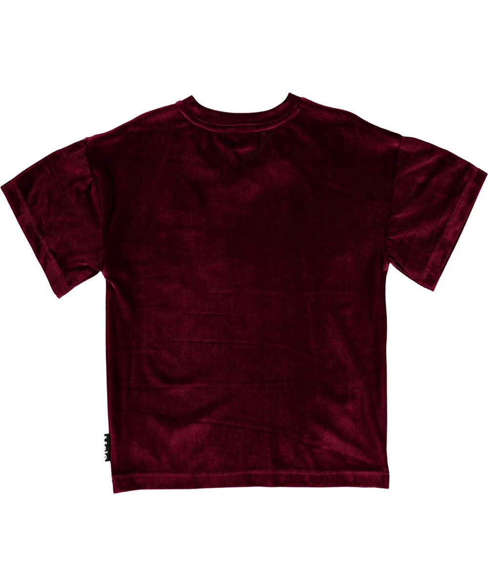 Rennie - Sumak - Mørkerød velour t-shirt
