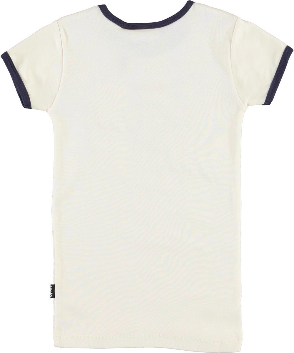 Rhiannon - Ice Day - Økologisk hvid t-shirt med is med et smiley ansigt