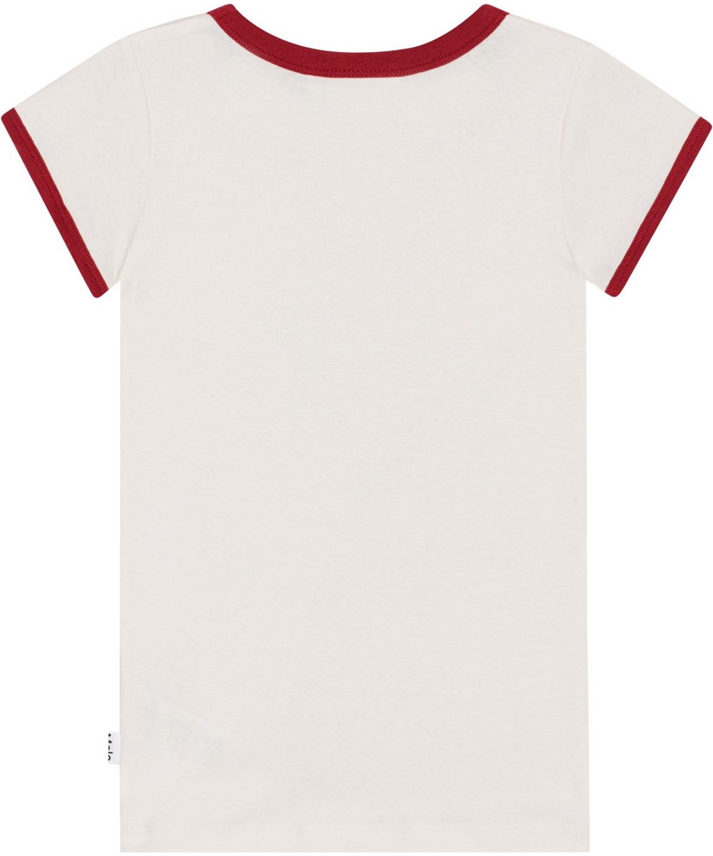 Rhiannon - Pony Club - Hvid tætsiddende t-shirt i økologisk bomulds med flot heste print